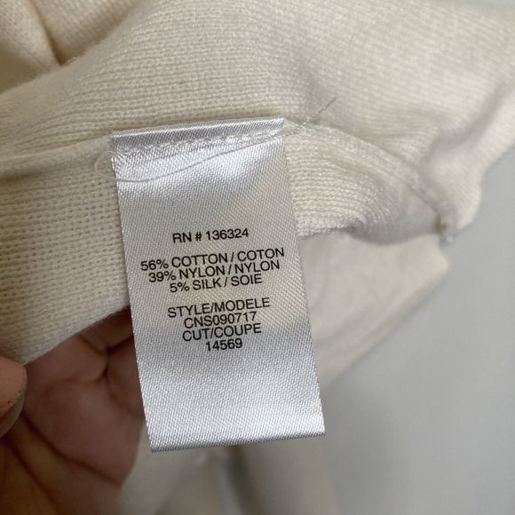 Halston Haritage Knit Open-Front Cardigan Sweater Preppy Boho White  Size Medium - Picture 10 of 11